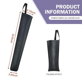 MOXRUQ Umbrella Storage Bag, Waterproof Foldable Car Umbrella Holder, Portable Travel Umbrella Holder Bag, Universal for Car Home Outdoor (Black)