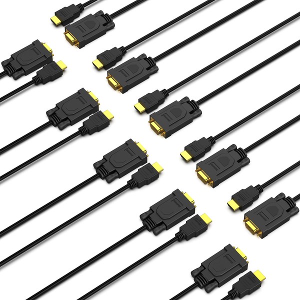 BENFEI 10 Pack HDMI to VGA 6 Feet Cable, Uni-Directional