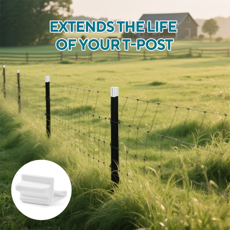 100 Pcs T Post Caps, Vinyl Safe T Post Topper