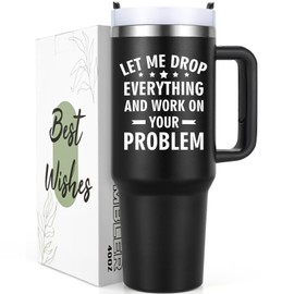 Lifecapido Gifts for Coworkers, Let Me Drop Everything 40 oz Tumbler, Coworker Gifts for Men, Sarcastic Gifts, Gag Gifts, Birthday Christmas Gifts for Coworkers, Colleagues, Boss, Black