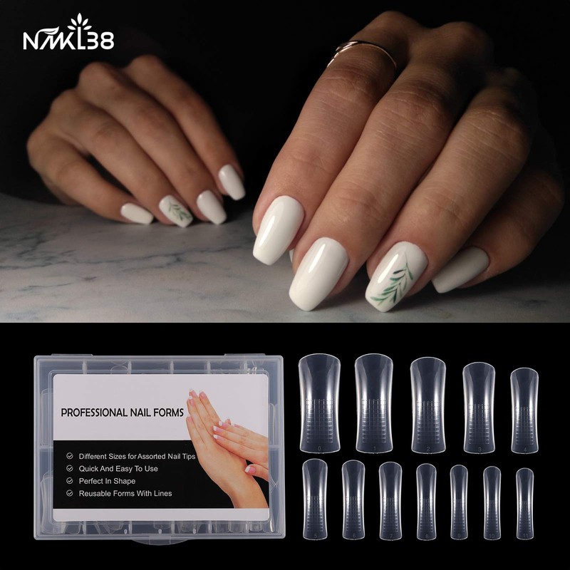 NMKL38 120Pcs Dual Forms Full Cover Nail Tips Upper Arched