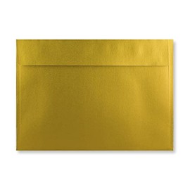 C6 Coloured envelopes for A6 Greeting Cards Wedding Invitation Crafts 114x162mm - Pack of 40 envelopes (Metallic Gold Peel and Seal)