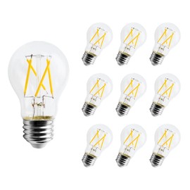 CLEANLIFE A15 LED Bulb - E26 Base, 450 Lumens, 3000K Cool White - Dimmable Hospitality-Grade LED Light Bulbs - Clear Glass - Pack of 10