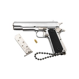 Zhongren 1911 Tactical Mini Pistola Keyring 1:3 Metal Gun Shape Keyring Realistico Gun Model Collection Pendant Bag Charm per Gli Uomini Army Fan Gift, silver