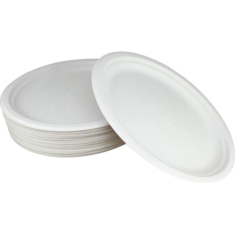 Pack of 50 Large Strong Paper Plates ECO Friendly Biodegradable