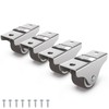 Chegulu 1" Mini Low Profile Fixed Plate Casters, TPR Furniture