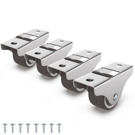 Chegulu 1" Mini Low Profile Fixed Plate Casters, TPR Furniture Wheels