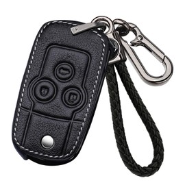 ontto Flip Folding Car Key Cover Fit for Honda Accord 2008-2012 Premium Leather Key Fob Case Fit for Acura MDX RDX TL TSX ZDX 2007-2014,with Bling Keychain,Black