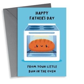 Cute Father’s Day Card - For Dad To Be - From Bump - Bun In The Oven