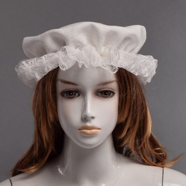FAD-4U Victorian Maid Mop Hat Adult Fancy Dress White Maid Hat
