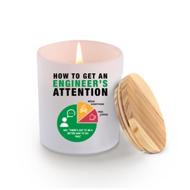 Loovelo How to Get an Engineer's Attention Candle Engineering Gifts Scented Candles Boyfriend Husband Student Son Daughter Jar Candles Lavender Scent 9.5 oz