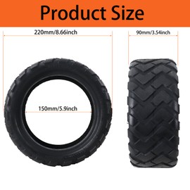 80/60-6 Vacuum Tubeless Tire with Inflatable Valve, Non-Slip, Shockproof Scooter Wheel for Electric Scooter E-Bike Tires for Motorcycle