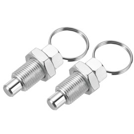 PATIKIL 2 Pcs Spring Plunger with Pull Ring, M16x1.5 Stainless Steel Pull Ring Indexing Plunger Retractable Spring Manual Plungers for Mould Cabinet Industrial Equipment