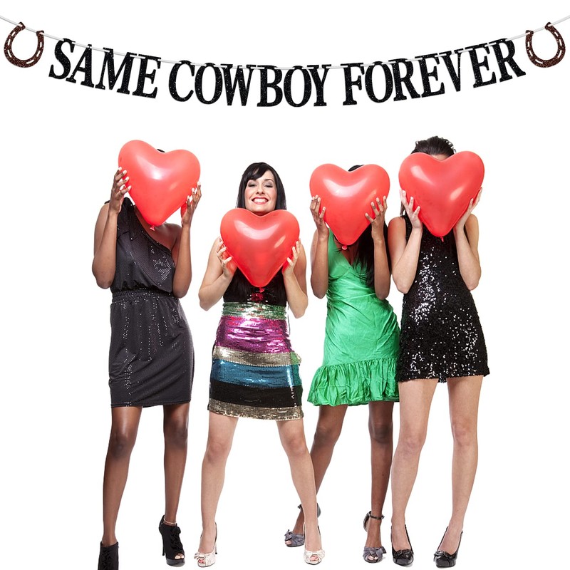 Same Cowboy Forever Banner, Country Western Bachelorette / Divertida decoración