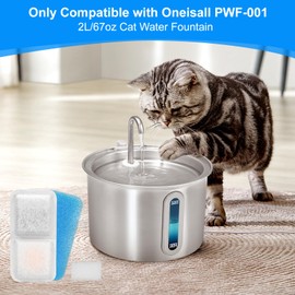 12 Pack Cat Water Filters Replacement for oneisall,Replacement Filters for 67oz/2L Stainless Steel Pet Fountain, Easy to Install and Keep Water Clean for Pet