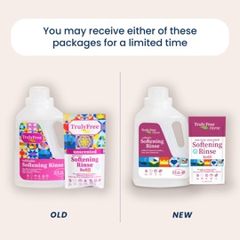 Truly Free Fabric Softening Conditioner for Clothes| Safe for Babies & Kids with Sensitive Skin | Plant-Based | Include 1 Refillable 50oz Bottle with Measuring Cap| Unscented Rinse(50 Loads)