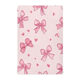 YETTASBIN Bow Pink Fitted Crib Sheet for Baby Boys Girls, Extra Soft Breathable Nursery Bedding Sheet for Standard Crib and Toddler Mattresses, 27 x 39 in