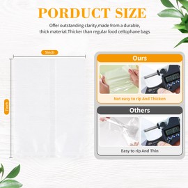 Prembag 100 Pcs 5 x 7 Transparent Heat Seal Bags for Cookies,Clear Cookie Bags with Seal,Food Safe Plastic bags