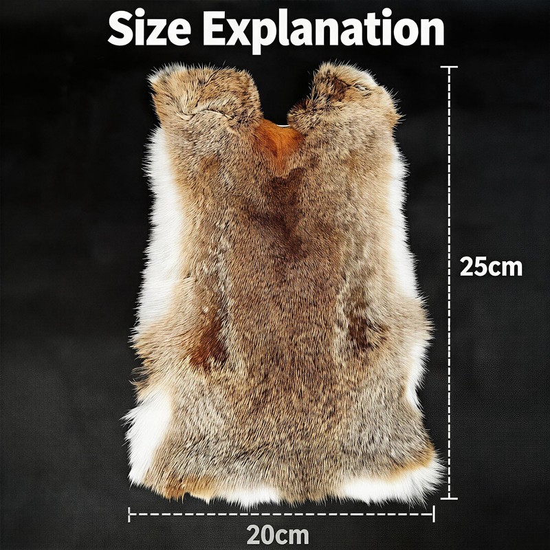 Premium Natural Rabbit Fur Pelts Professionally Tanned, Undyed Hair-On Rabbit