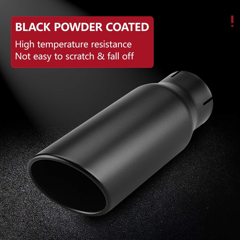 LCGP 3" Inlet Exhaust Black Tip,3" x 4" x 12"