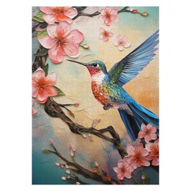 Hummingbird Puzzles for Adults 1000 Pieces, Vintage Bird Flower Jigsaw Puzzles, Impossible Spring Bird Puzzle as Home Wall Art Decor