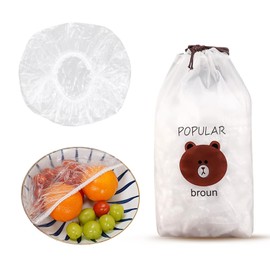 QEEQPF 100 Pieces Food Storage Bags with 1 Storage Bag, Food Protection Bag, Elastic Mouth Design, Transparent Food Storage Bags for Food, Leftovers