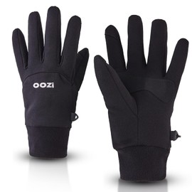 OOZi Winter Gloves Men Women Thermal Gloves Touchscreen Midweight Liner Windproof for Running Biking Driving Hiking, Black, X-Large