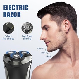 Snapbuy Electric Razor for Men, Snapbuy Electric Razor Pro of Father, Ipx7 Waterproof,4D Floating Head Rotary Shaver, 2025 New Electri c Shaver with LCD Display & Quiet Motor,Fast Charging(Black)