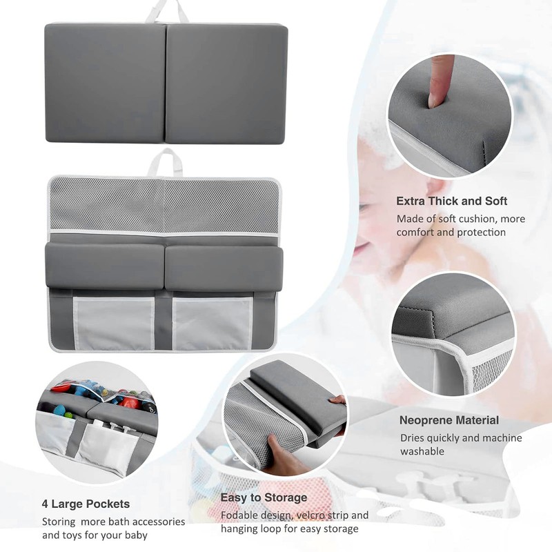 Baby Bath Kneeler Elbow Rest Pad Set Non Slip Toy