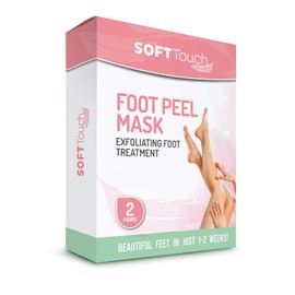 Dermora Soft Touch Foot Peel Mask - Pack of 2 Feet Peeling Masks for Dry, Cracked Heels & Calluses - Exfoliating Foot Mask Peel for Baby Soft Skin (Original)