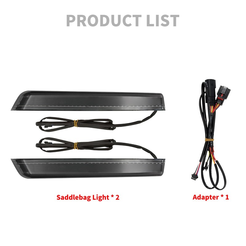 HDBUBALUS LED Extended Saddlebag Light with Smoke Lenses Fit for