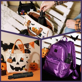 ECOBRELLA Collapsible Travel Umbrella Windproof - Auto Open Close Light Weight Backpack Umbrella Fun Gifts Gothic Decor Bats Umbrellas Adult Men