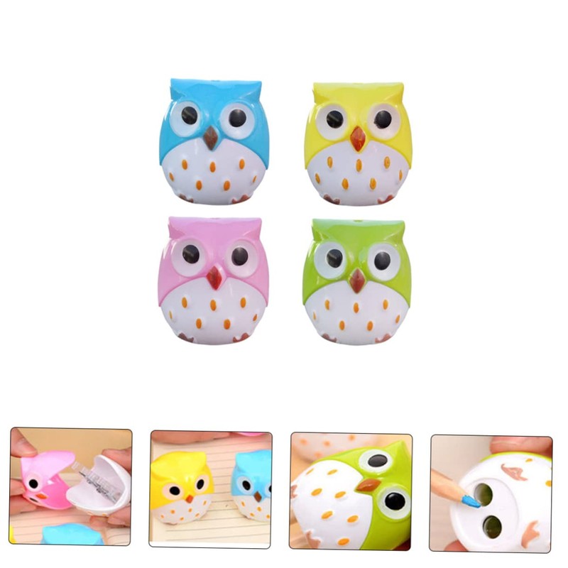Operitacx Owl Pencil Sharpener, Electric Sharpener, Manual Pencil Sharpener, Electric