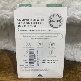 Standard Clean Lot of 2 X 4 Electric Toothbrush Head Click-On HX614-X Standard Clean