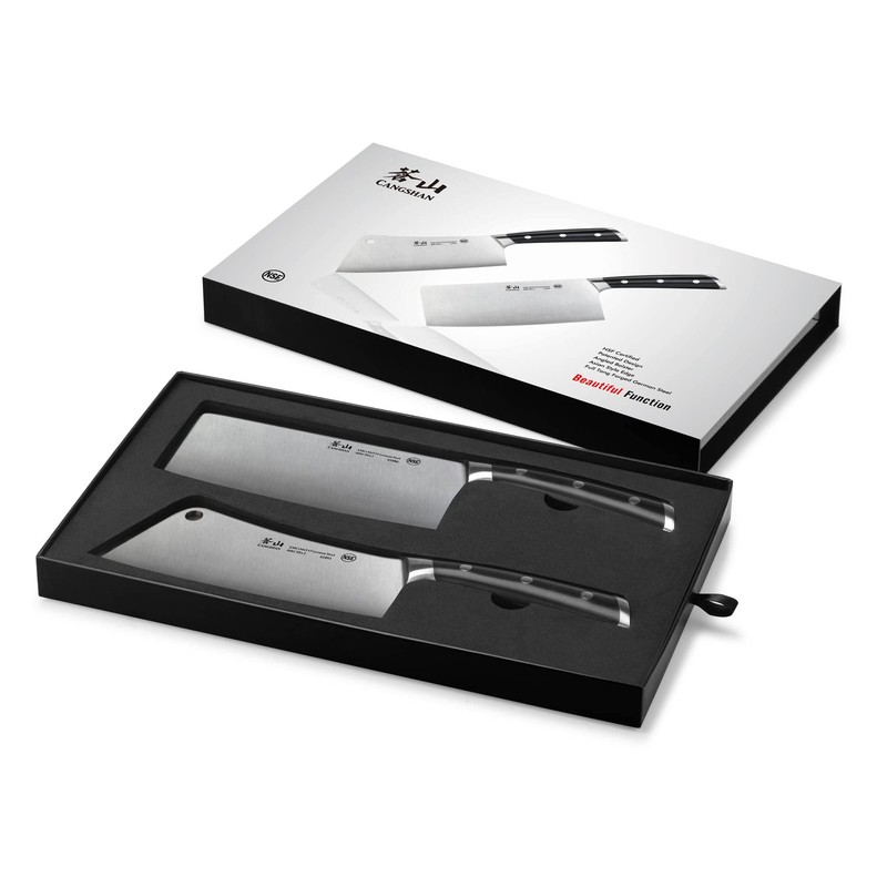 Cangshan S/S1 Series German Steel Forged Chinese Cleaver Set (Black)