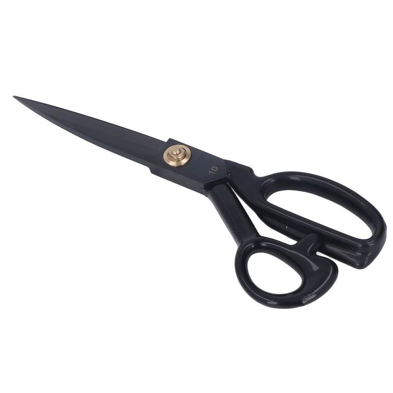 Sewing Scissors 10in Black High Manganese Steel Iron Ergonomic Curved