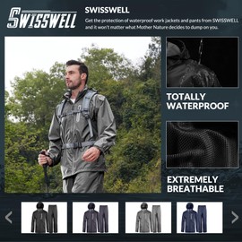 Men's Rain Suit Waterproof Lightweight Hooded Rainwear for Golf, Hiking, Travel, Running