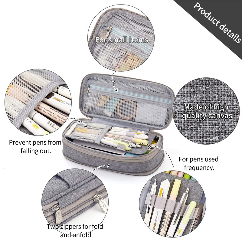 EASTHILL Big Capacity Pencil Pen Case Office College School Large