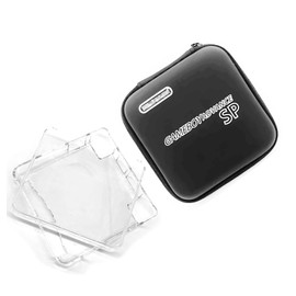 New for GBASP Large Carry Case + Protective Crystal Shell Set, for Gameboy Advanced GBA SP Consoles, Portable Hard Carrying Storage Bag, Anti-Scratch Dust-proof Split Clear Protection Cover