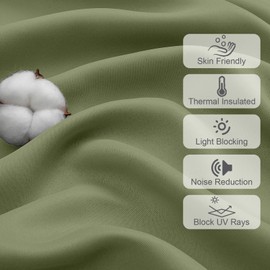 Chyhomenyc Sage Green Valance for Window, Blackout Small Kitchen Curtain for Bedroom/Living Room, Rod Pocket Privacy Short Window Treatment Valance RV Bunk Panels, 60" Wx14 L