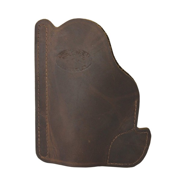 Barsony New Brown Leather Pocket Holster for Small .380 Ultra-Compact 9mm 40 45 Pistols
