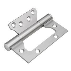 VOLUKA 6 Pack Non-Mortise Door Hinges - Easy to Install, 4" × 3" Stainless Steel Door Hinges - Smooth Movement and Heavy Duty, Silver