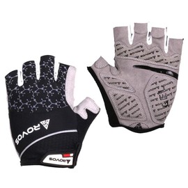 ROVOS Cycling Gloves Gel Men Bike Gloves Biking Gloves Half Finger Bicycle Gloves- Anti Slip Shock Absorbing 5mm Padded Breathable Mountain Bike Gloves for Women (Black,Medium)