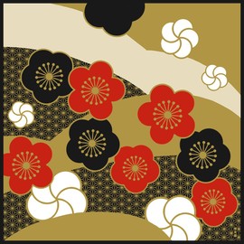 Hamamonyo Kofu (Furoshiki, 19.7 inches (50 cm), Plum Nishiki
