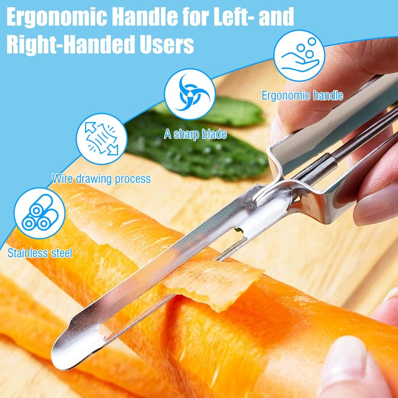 2 Pcs Stainless Steel Vegetable Peelers, Kitchen Potato Carrot Peelers