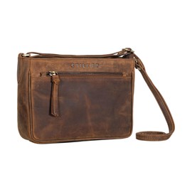 STILORD 'Lilia' 2-in-1 Shoulder Bag Women's Leather Handbag Small Vintage Bag Leather Modern Elegant Evening Bag Clutch Small Shoulder Bag Woman Genuine Leather Bag, Vinto - Brown, M, shoulder bag