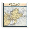 Cape Ann, Massachusetts, Nautical Chart (Absorbent Ceramic Coaster, Single, Cork
