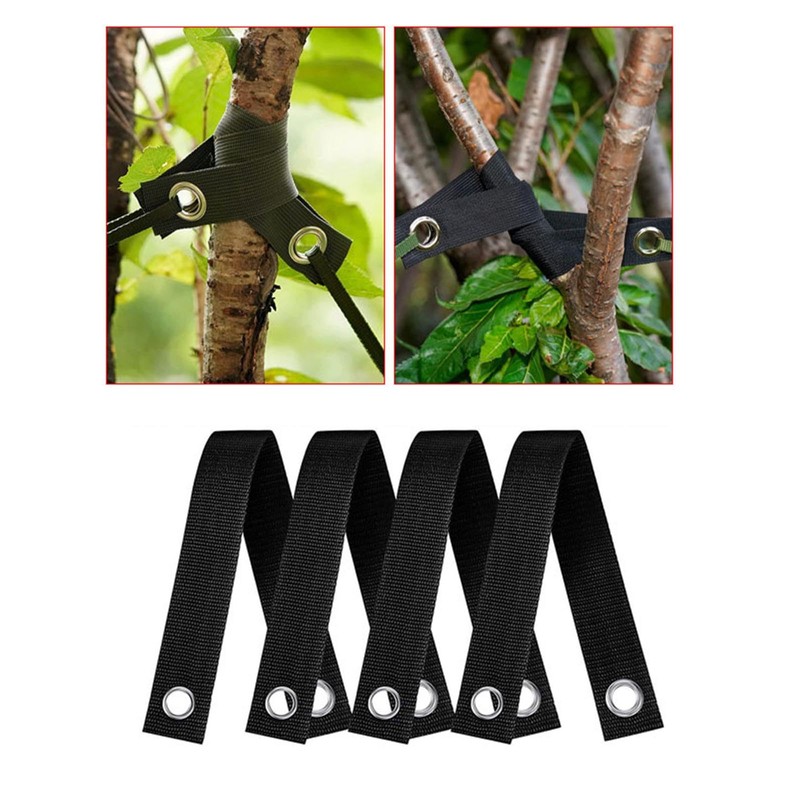 GOLOVENLD 4Pcs Windproof Tree Belt Nylon Fixed Strap Garden Fixing