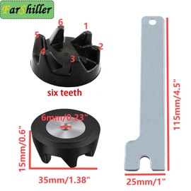 2 Packs 9704230 Blender Coupler Blender Coupling Replacment Parts with 1 Wrench Compatible with KitchenAid WP9704230VP WP9704230 KSB5WH KSB5 KSB3 Driver