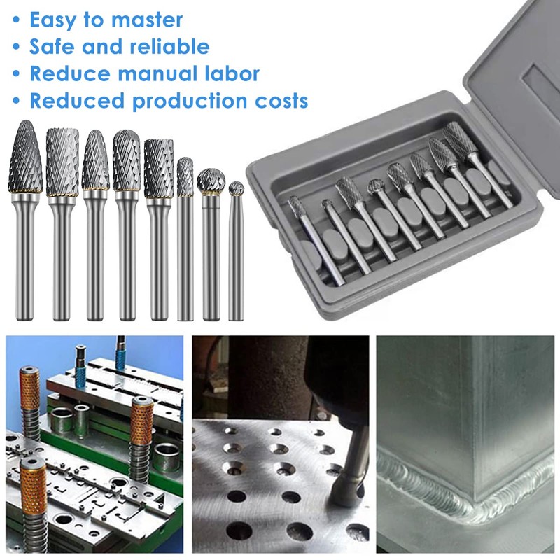 8Pcs Carbide Burr Set Cut Carbide Rotary Burr Set Sturdy